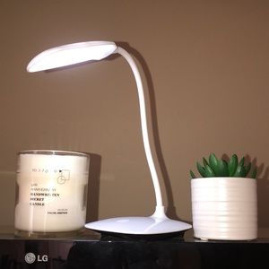 White mini table lamp for desks or nightstands